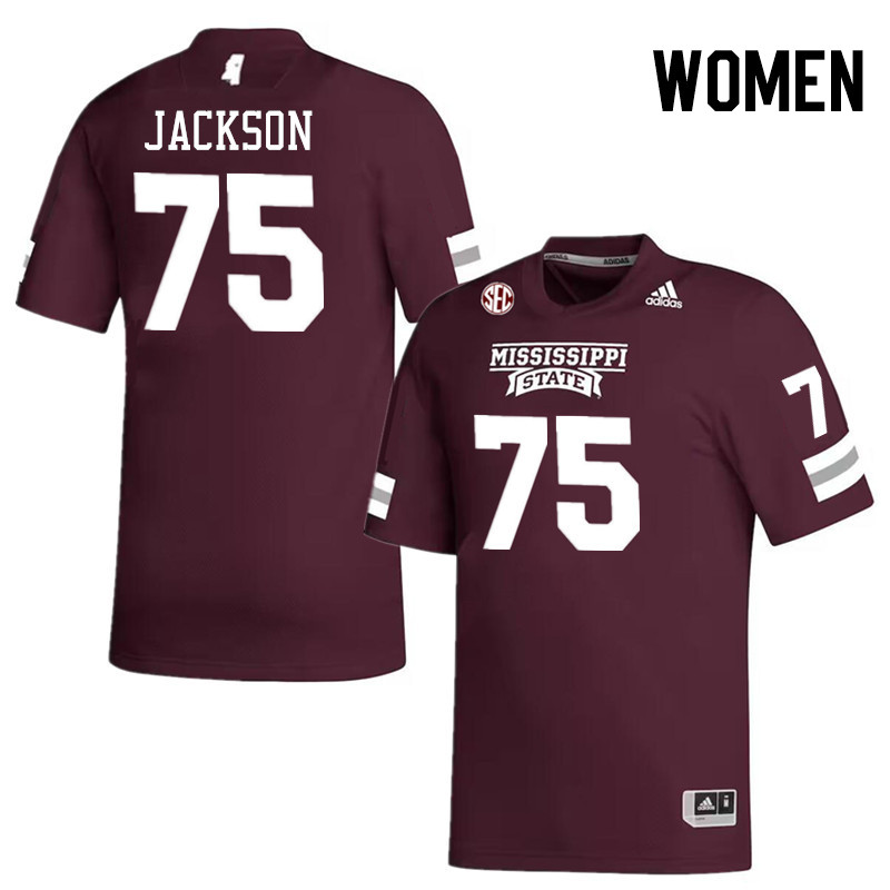 Women #75 Jacoby Jackson Mississippi State Bulldogs College Football Jerseys Stitched-Maroon